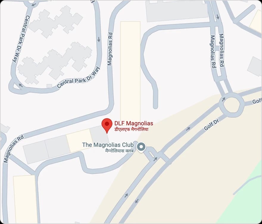 Map showing DLF Magnolias 2 on Golf Course Road